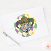 Sticker Rond Mardi Gras Jester (Enveloppe)