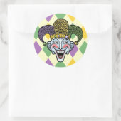Sticker Rond Mardi Gras Jester (Sac)