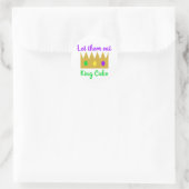 Sticker Rond Mardi Gras Les Laisse Manger King Cake Crown (Sac)