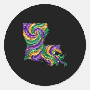 Sticker Rond Mardi gras louisiane état Mardi gras louisiane st