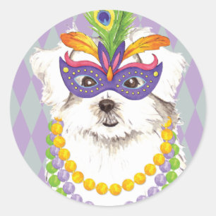 Sticker Rond Mardi Gras Maltese