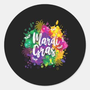 Sticker Rond Mardi Gras Mardi Carnaval Mobile de La Nouvelle-Or