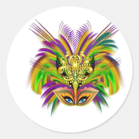 Sticker Rond Mardi-Gras-Mask-The-Queen-V-2 (Devant)