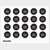 Sticker Rond Mardi Gras Masquerade Masque Festivale Carnaval Co (Feuille)