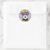Sticker Rond Mardi Gras Mini Schnauzer (Sac)