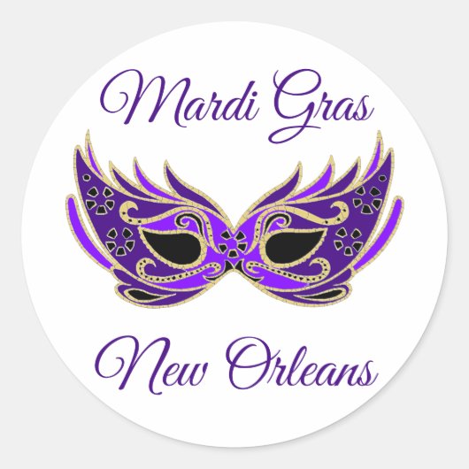 Sticker Rond Mardi Gras New Orleans (Devant)