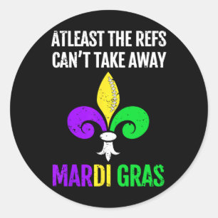 Sticker Rond Mardi Gras New Orleans Funny Footbyll Cadeau