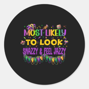 Sticker Rond Mardi Gras Nola Carnaval Le Groupe Le Plus Probabl