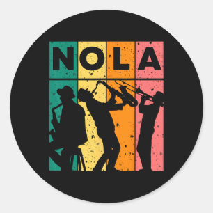 Sticker Rond Mardi Gras Nola New Orleans Carnaval 2025 Jazz Ret