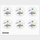 Sticker Rond Mardi Gras | Parade Drive-By Jeter Merci Favor (Feuille)