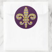 Sticker Rond Mardi Gras perle Fleur de lis (Sac)