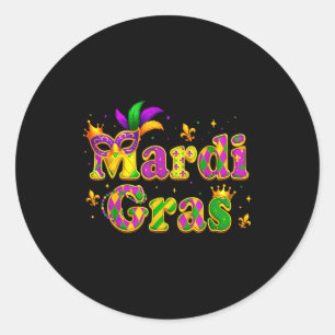 Sticker Rond Mardi gras pour femmes enfants garçons filles homm