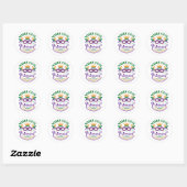Sticker Rond Mardi Gras Princesse Mignonne Femme Carnaval (Feuille)