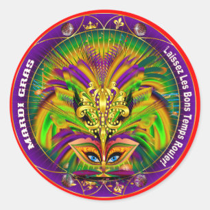 Sticker Rond Mardi Gras Queen Style 2 Voir les notes Pls