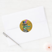 Sticker Rond Mardi Gras Steampunk Party Animal Alligator (Enveloppe)