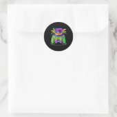 Sticker Rond Mardi Gras Video Game Controller Jester Hat Gamer (Sac)