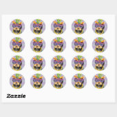 Sticker Rond Mardi Gras Yorkie (Feuille)