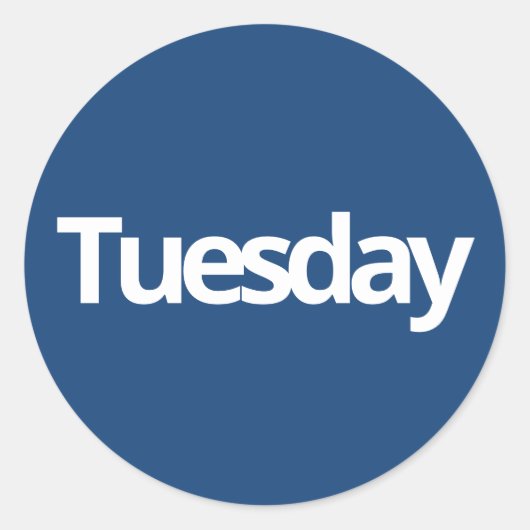 Sticker Rond Mardi jour fournitures simple marine blanc (Devant)