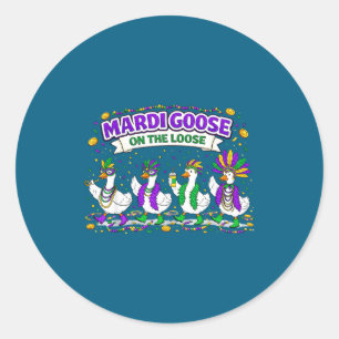 Sticker Rond Mardi Oie Libre Oies Coquettes