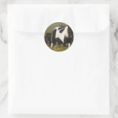 Sticker Rond Mare miniature et Foal dans les fleurs (Sac)