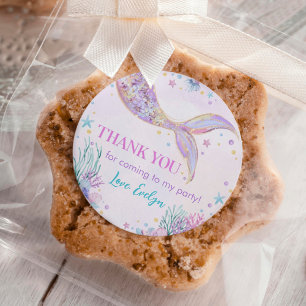 Sticker Rond Marée de sirènes sous la mer Anniversaire