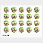 Sticker Rond Mares et poulains (Feuille)