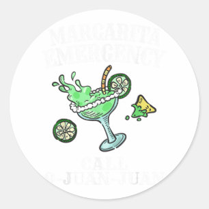 Sticker Rond Margarita Chemise d'Urgence Mexicaine Fiesta Funny