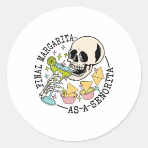 Sticker Rond Margarita Finale Comme Épouse D'Équipe De Crâne Se