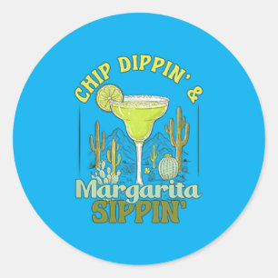 Sticker Rond Margarita puce à puce drôle de boisson Cinco De Ma