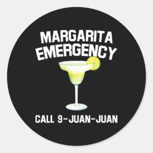 Sticker Rond Margarita Urgence Mexicaine Fiesta Drôle Cinco De