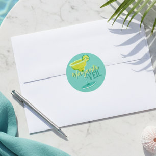 Sticker Rond Margarita Veil Tropicale Enterrement de Vie de Jeu