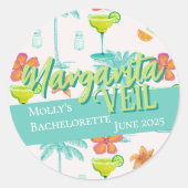 Sticker Rond Margarita Voile Tropical Enterrement de Vie de Jeu (Devant)