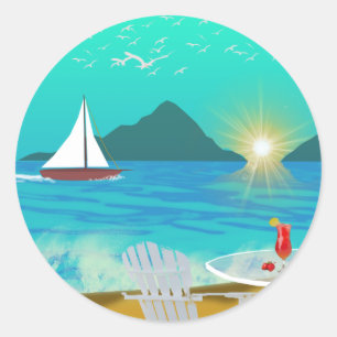 Sticker Rond Margaritaville