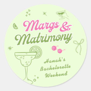 Sticker Rond Marges et bachelorette de mariage