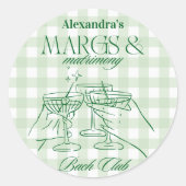 Sticker Rond Marges Et Bachelorette De Mariage (Devant)