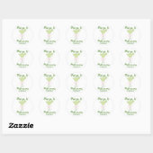 Sticker Rond Marges & Mariage Bachelorette personnalisée (Feuille)