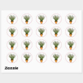 Sticker Rond Marginata Hand Draseplant Art (Feuille)
