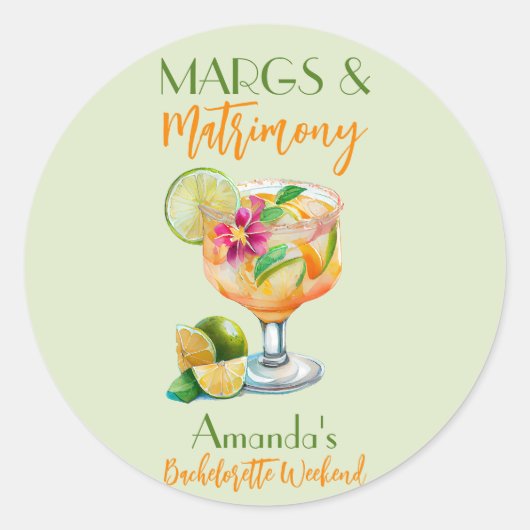 Sticker Rond Margs et Matrimony Tequila & Fiesta Enterrement de (Devant)
