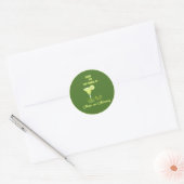 Sticker Rond margs verts sauge et mariage merci (Enveloppe)