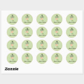 Sticker Rond margs verts sauge et mariage merci (Feuille)