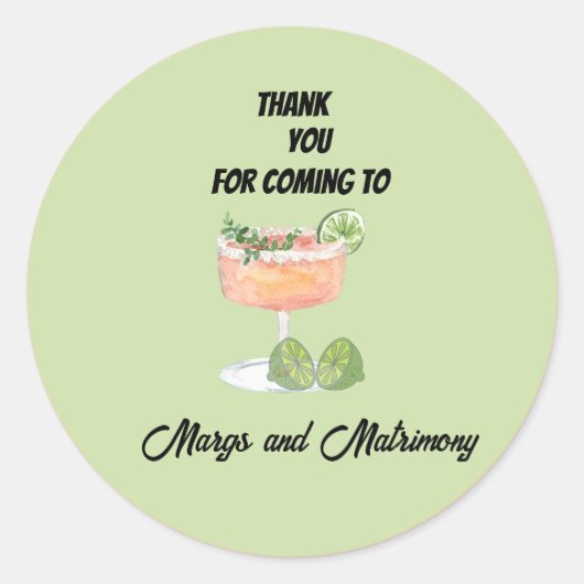 Sticker Rond margs verts sauge et mariage merci (Devant)
