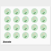 Sticker Rond Marguerites (Feuille)