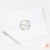 Sticker Rond Marguerites blanches Fleurs bleues Diplôme (Enveloppe)