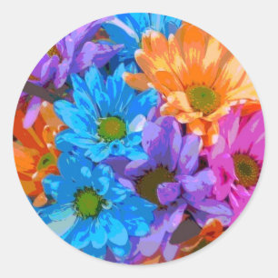 Sticker Rond "Marguerites folles" (2)