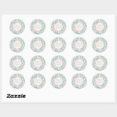 Sticker Rond Marguerites roses (Feuille)