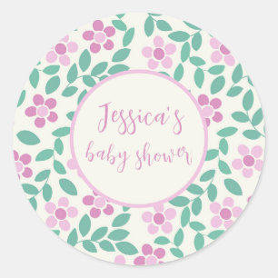 Sticker Rond Marguerites roses