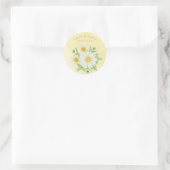 Sticker Rond Marguerites Typographie florale jaune blanc (Sac)