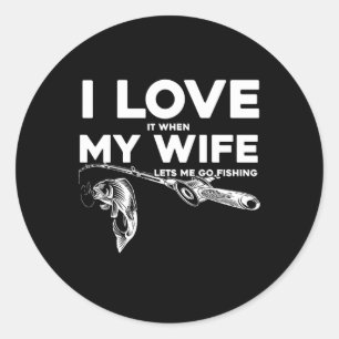 Sticker Rond Mari amusant j'aime quand ma femme me laisse aller