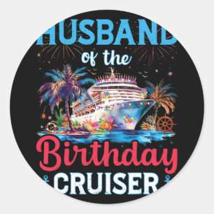 Sticker Rond Mari De L'Anniversaire Cruiser Funny Cruise Birth
