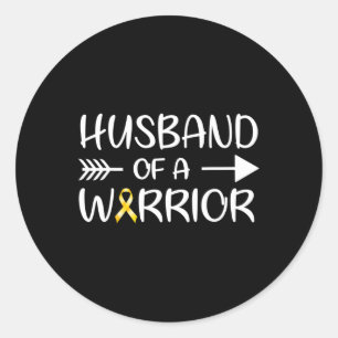 Sticker Rond Mari d'un guerrier Sensibilisation au cancer chez